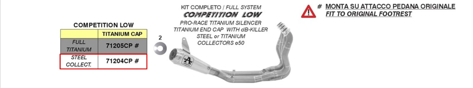 Arrow Komplettanlage Pro-Race Low Edelstahl BMW M1000RR K66 (21-26) 71204CP - Image 2