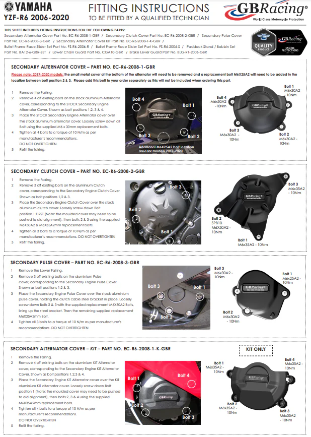 Kupplung Protektor Schutzabdeckung GBRacing Yamaha YZF-R6 (06-26) - Image 2