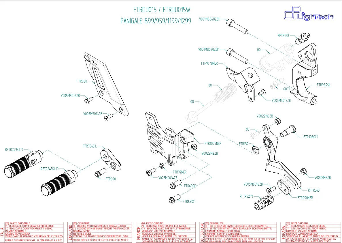 Fußrastenanlage LighTech Ducati Panigale 899 (13-16) FTRDU015/W - Image 3