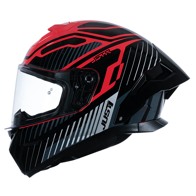 Just1 J-STR Helm Tactical Silber / Rot Glanz 6030390171003