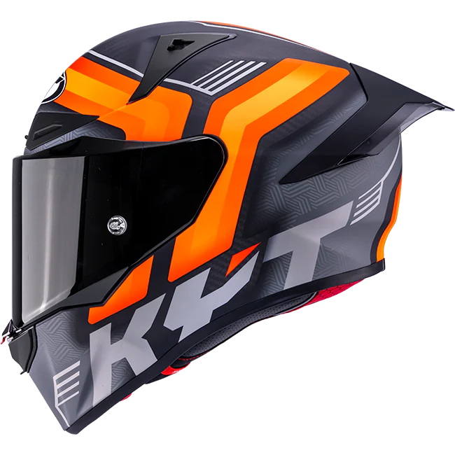 KYT R1R Racing Helm Carbon Accelerator Matt Orange Y6R10001