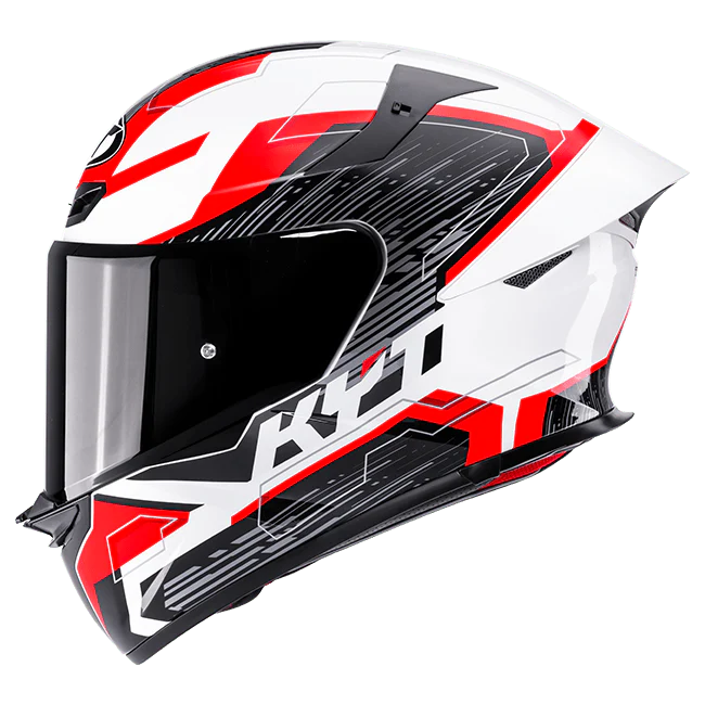 KYT TT-Revo Helm Speeding Weiß / Rot Y6TR0051