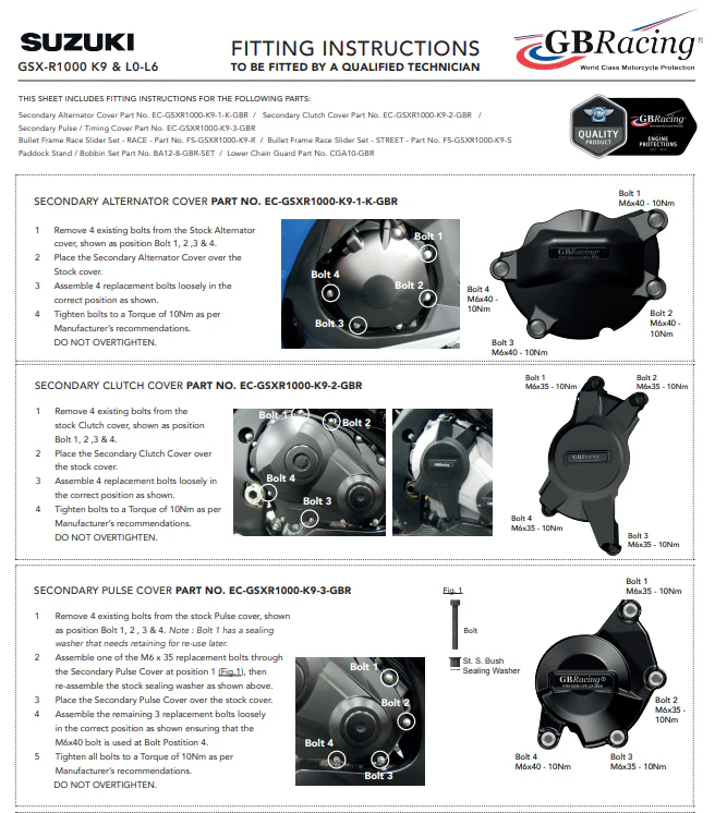 Lichtmaschinen Protektor Schutzabdeckung GBRacing Suzuki GSX-R 1000 (09-16) - Image 2