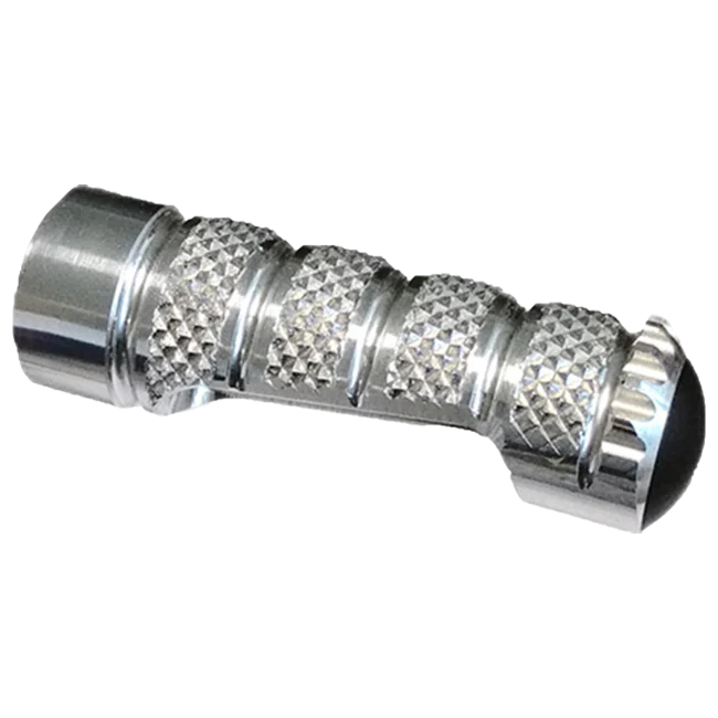 LighTech Ersatz-Fußraste fest 70,5 mm – Silber/Schwarz | RFTR245–248