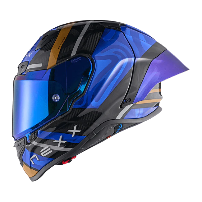 Nexx X.R3R Helm Swirl Carbon Tiefblau Gold 01XR323489126