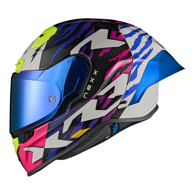 Nexx X.R3R Helm Ziger Carbon Lila Blau 01XR323513377
