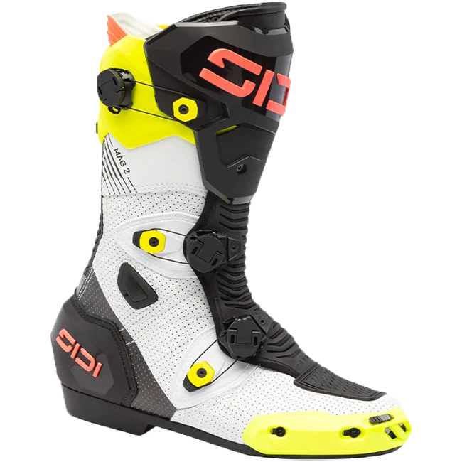 Sidi MAG 2 Air Motorradstiefel Fluo Gelb / Korallenrot - 390