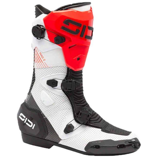 Sidi MAG 2 Air Motorradstiefel Weiß Schwarz Rot - 391
