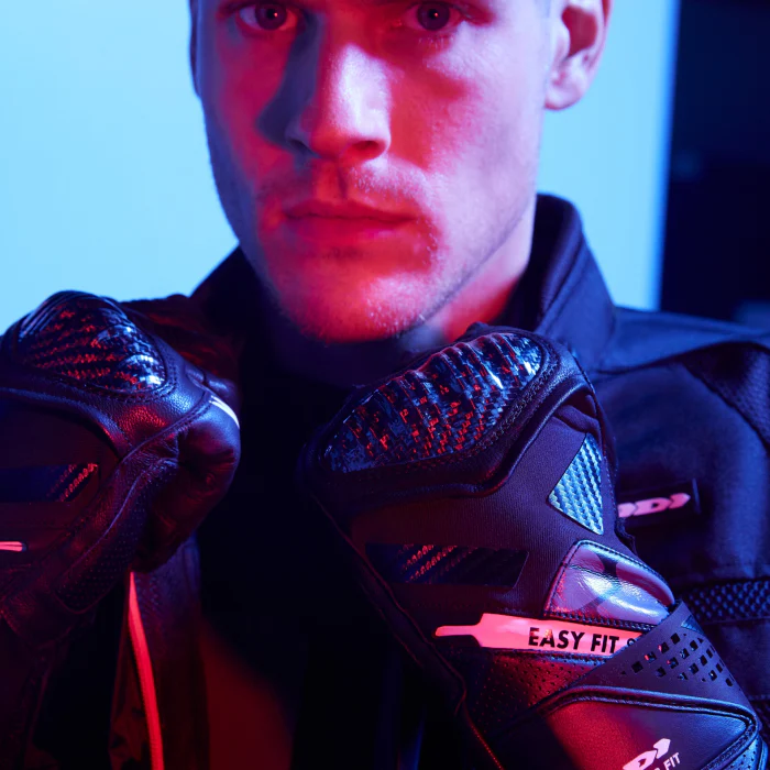 Spidi Carbo Fit Sport Motorrad Lederhandschuhe | Herren | Schwarz | A226026 - Image 3