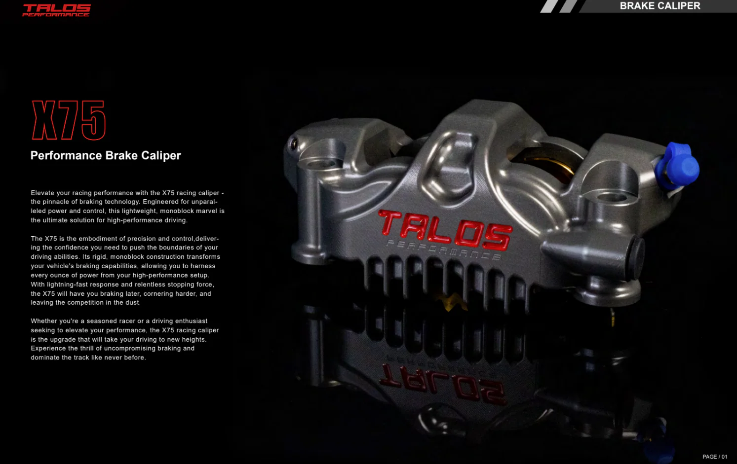 Talos X75 SBK Racing Monoblock P4 32/36 100mm Bremszange Vorne Links | X75.100.HD.L - Image 10