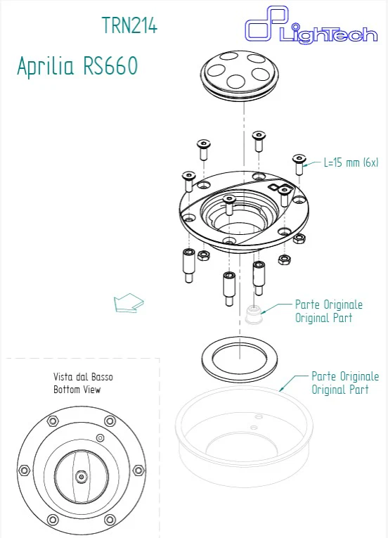 Tankdeckel Schraubverschluss LighTech Ducati Panigale 1299/S (15-18) TRN229 - Image 3