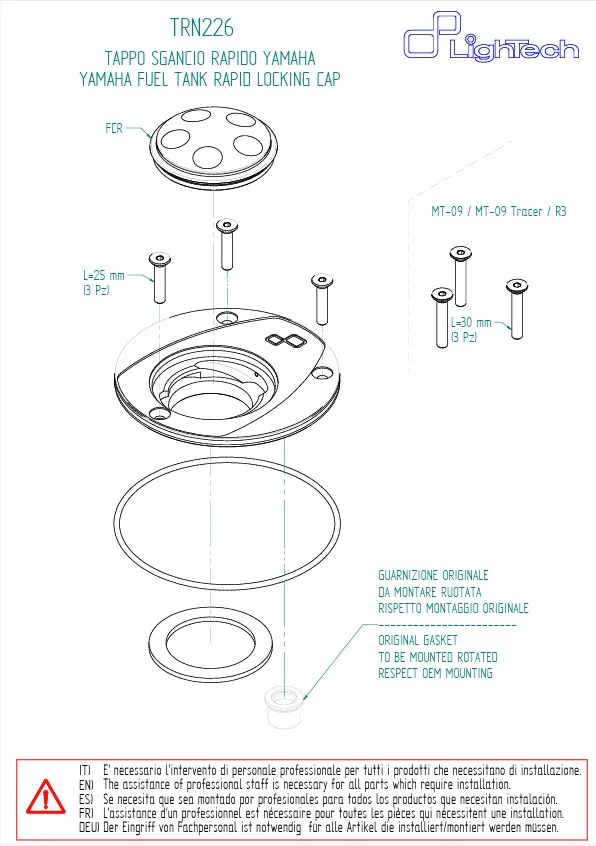 Tankdeckel Schraubverschluss LighTech Yamaha YZF-R6 (06-26) TRN226 - Image 6