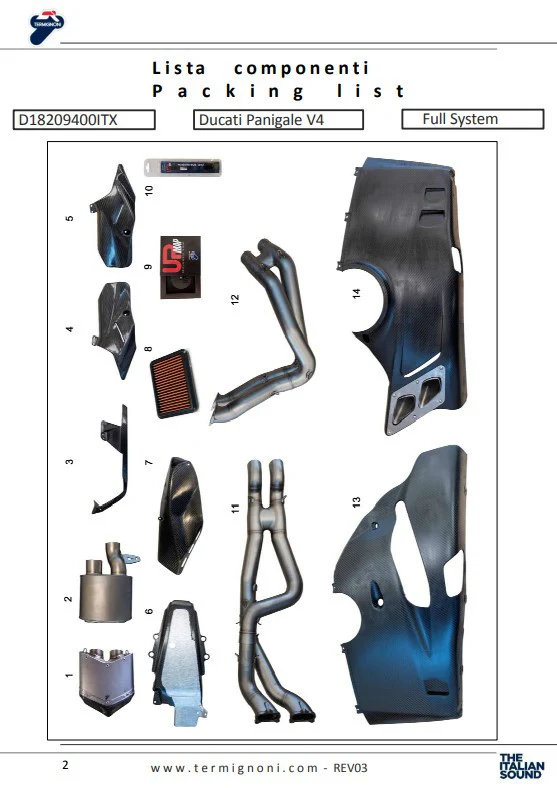 Termignoni Komplettanlage Edelstahl 4USCITE Ducati Panigale V4 R (19-24) D18209401ITX - Image 10