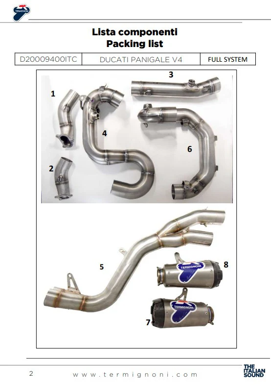 Termignoni Komplettanlage Edelstahl D200 RHT Ducati Panigale V4 R (19-24) D20009400ITC - Image 6