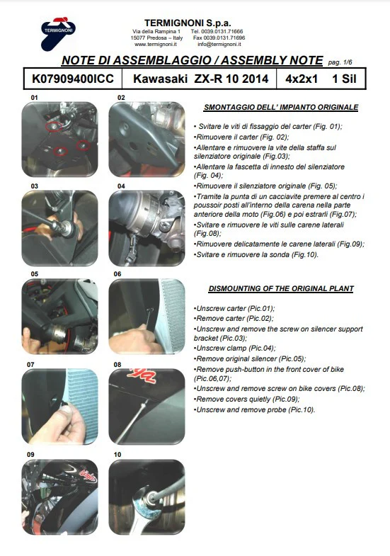 Termignoni Komplettanlage Edelstahl Kawasaki ZX-10 R/RR (16-20) K07909400ICC - Image 5