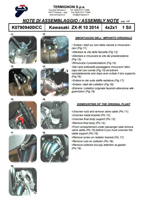 Termignoni Komplettanlage Edelstahl Kawasaki ZX-10 R/RR (16-20) K07909400ICC - Image 6