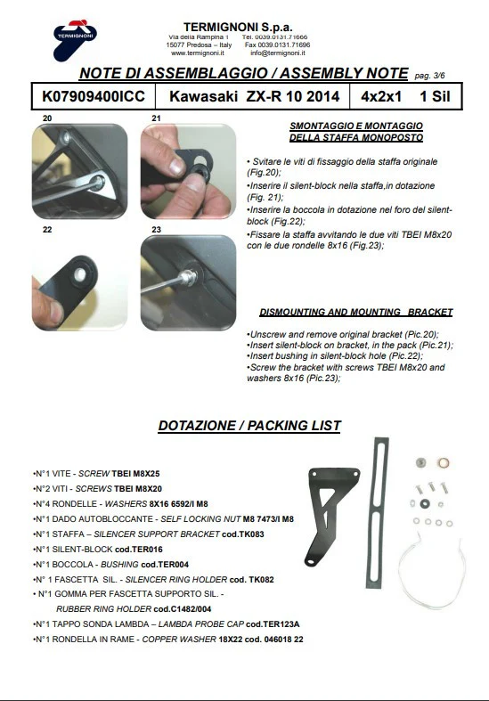 Termignoni Komplettanlage Edelstahl Kawasaki ZX-10 R/RR (16-20) K07909400ICC - Image 7
