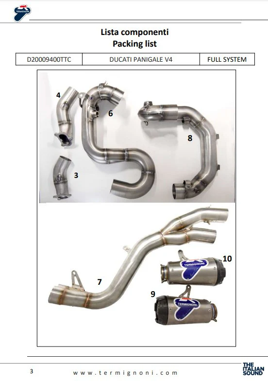 Termignoni Komplettanlage Titanium D200 RHT Ducati Panigale V4 R (19-24) D20009400TTC - Image 7