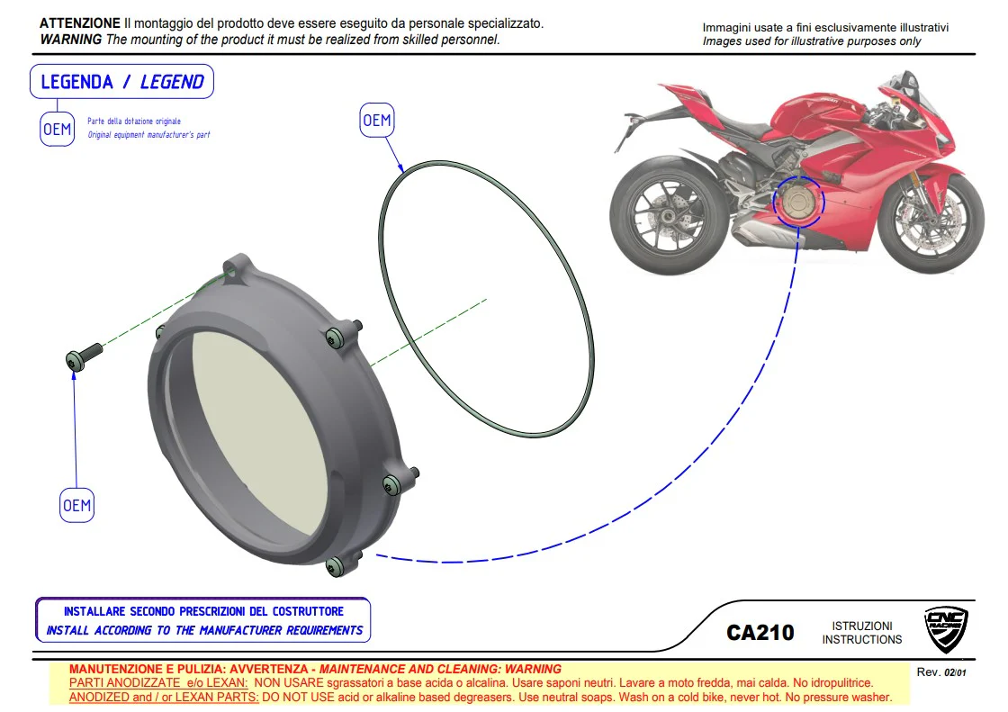 Transparenter Kupplungsdeckel Troy Bayliss Limited Edition CNC Racing Ducati Panigale V4/S (25-26) CA210TB - Image 4
