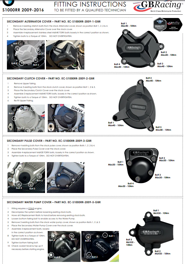 Wasserpumpen Protektor Schutzabdeckung GBRacing BMW M1000RR K66 (21-26) - Image 4