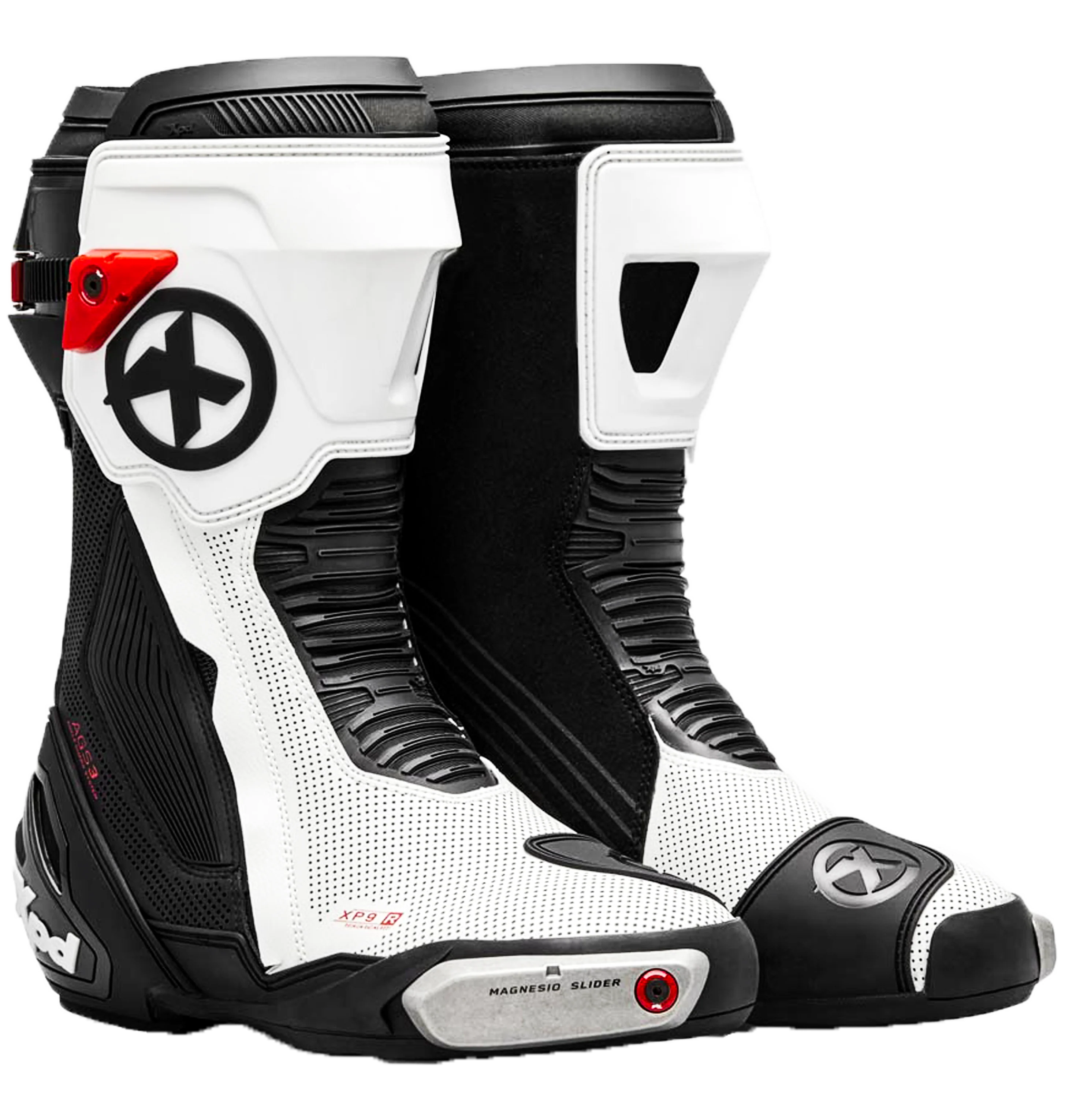 XPD XP9-R AIR perforierter Racing und Straßen Motorradstiefel | Herren | Weiß/Schwarz