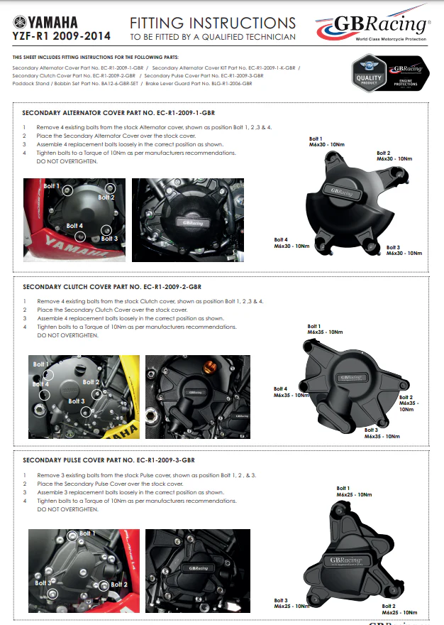 Zündung Protektor Schutzabdeckung GBRacing Yamaha YZF-R1 (09-14) - Image 3