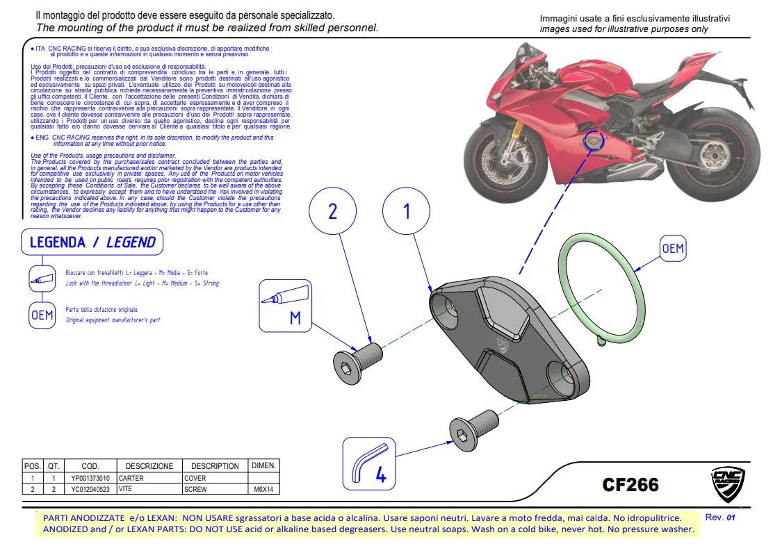 Zündungsdeckel / Timing Inspection Cover Troy Bayliss Limited Edition CNC Racing Ducati Panigale V4/S (25-26) CF266TB - Image 3